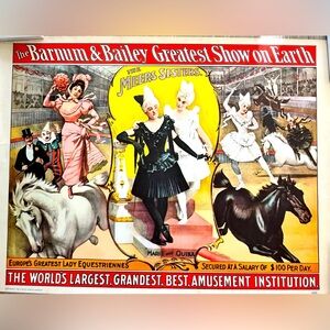 Vintage 1960 Barnum & Bailey Circus Poster- Meier’s Sisters